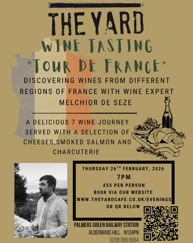 Wine Tasting 'Tour de France' - February 26th 2026 at The Yard Café